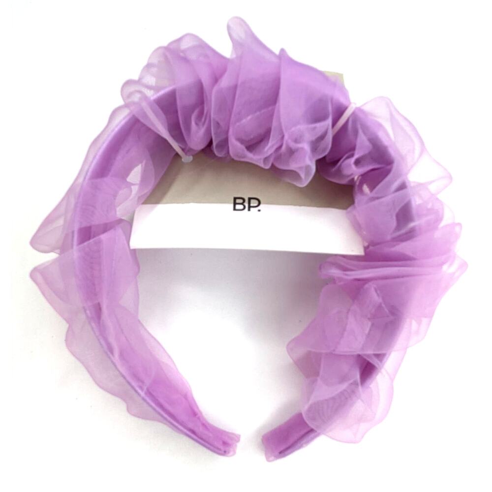 Girls Lavender Purple Ruffled Tulle Headband Hair Accessory Princess Party - Picture 4 of 7